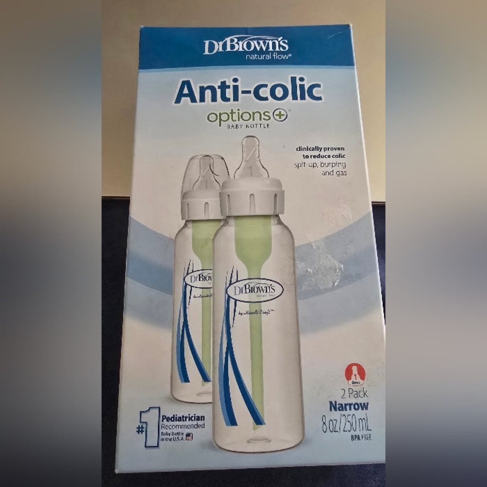 Dr. Brown's Anti-Colic Baby Bottle - Clear and Blue